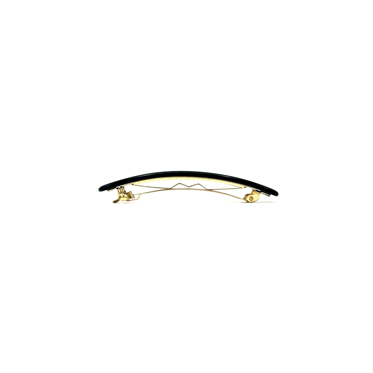 Haarspange schwarz/silbergrau - klein, flach - 7,7 cm