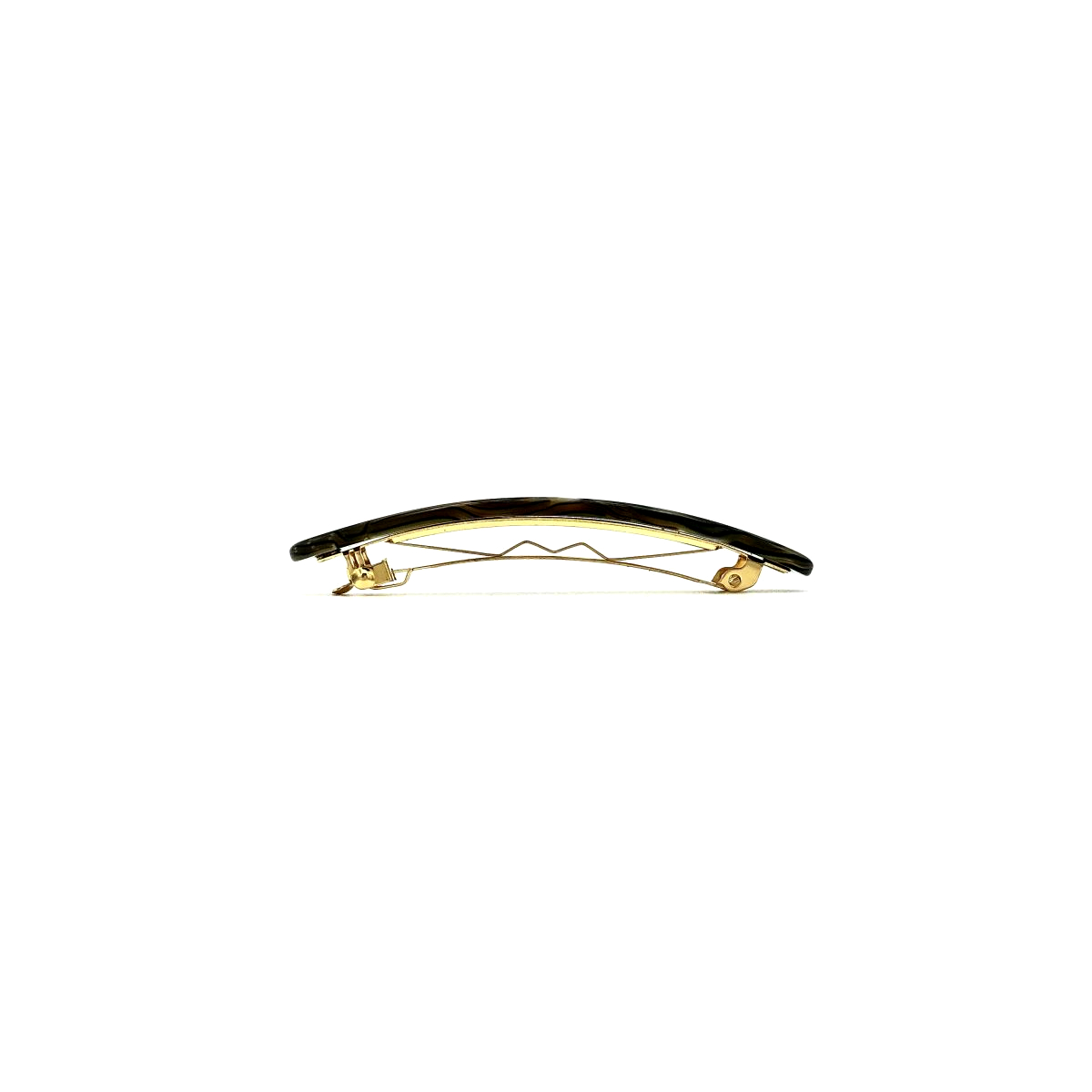 Haarspange perlmutt/braun - klein, flach - 7,7 cm
