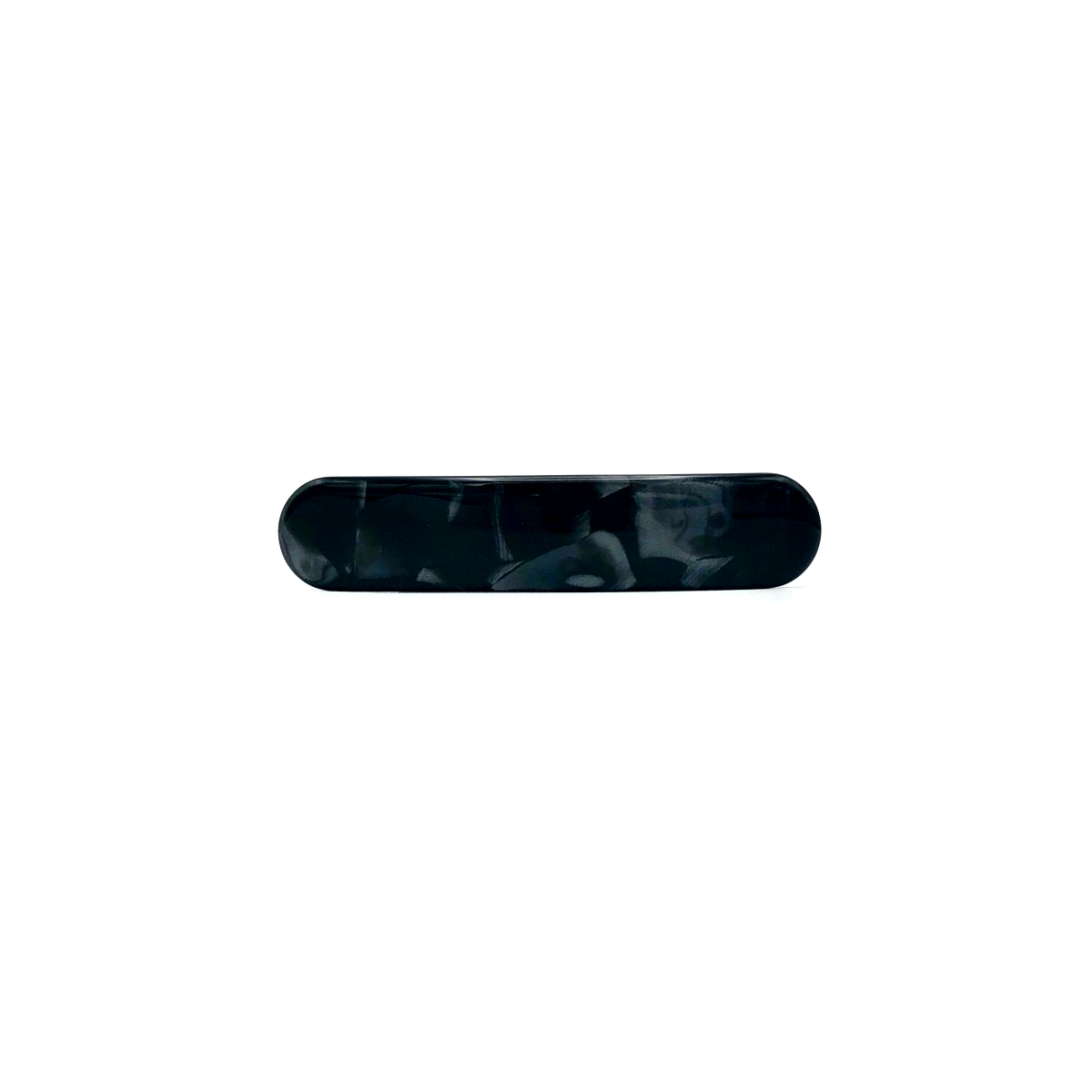 Haarspange schwarz/silbergrau - klein, paralelloval - 7,7 cm