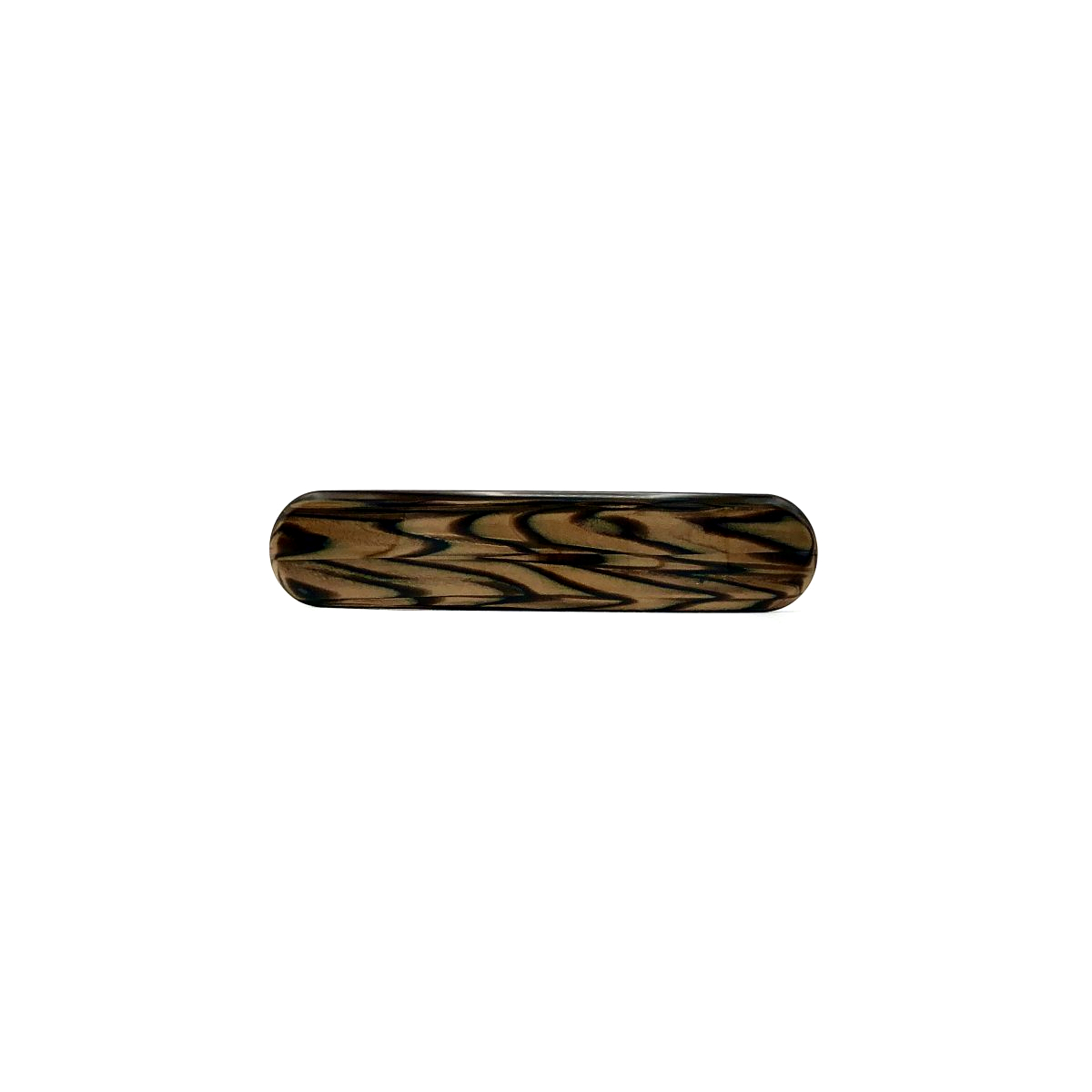 Haarspange dunkelbraun - klein, paralleloval - 7,7 cm