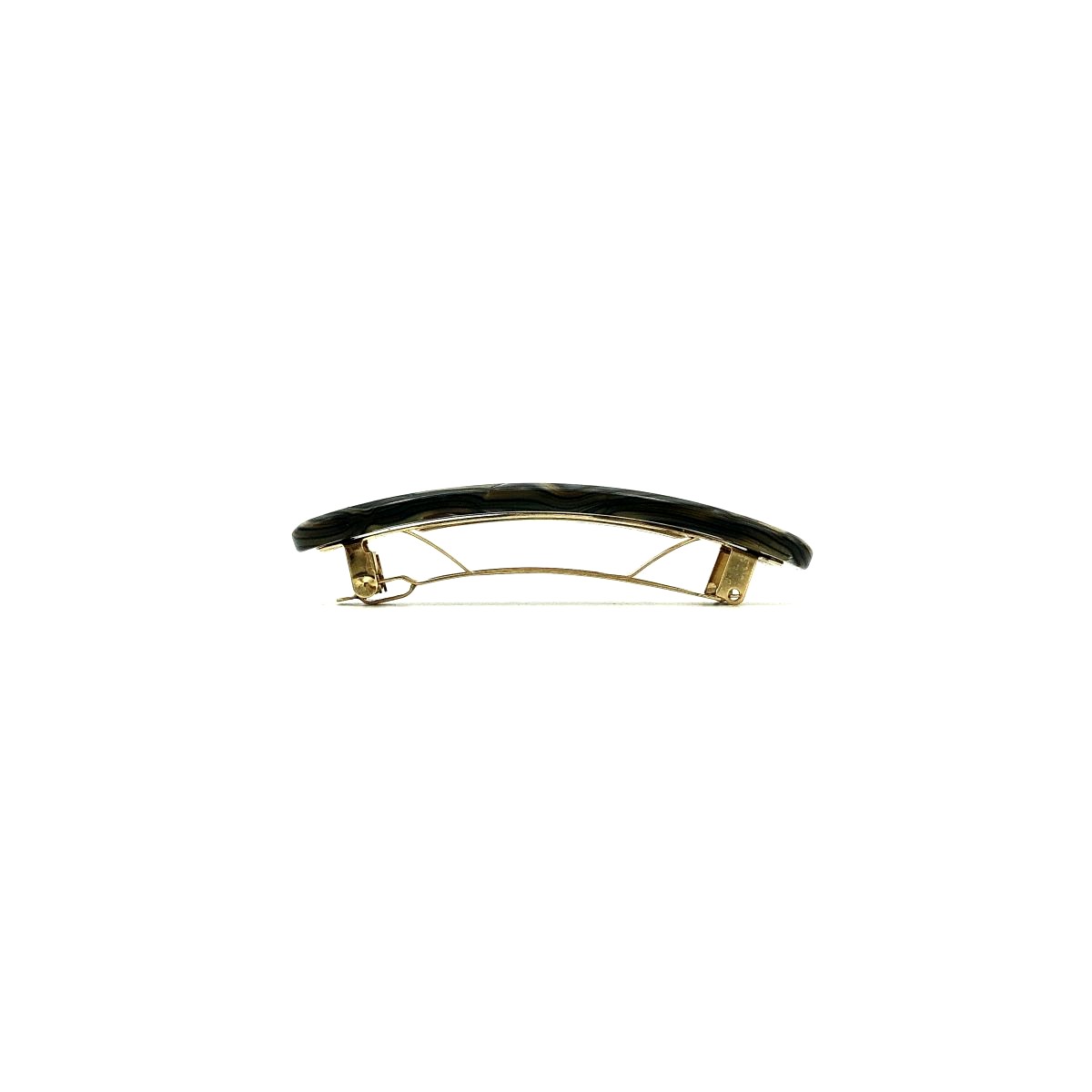 Haarspange perlmutt/braun - klein, paralleloval - 7,7 cm