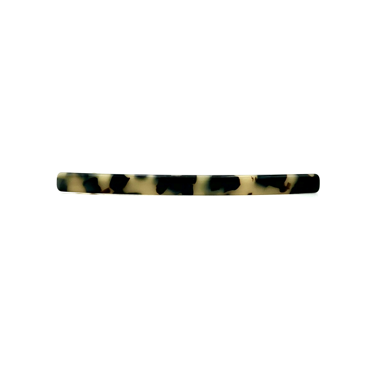 Haarspange schwarz/beige - lang, flach - 10,3 cm