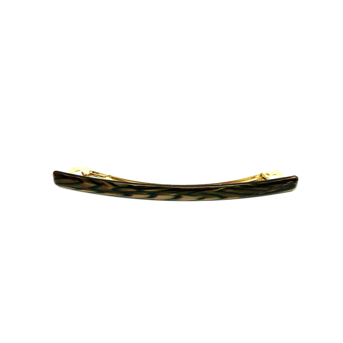 Haarspange dunkelbraun - lang, flach - 10,3 cm