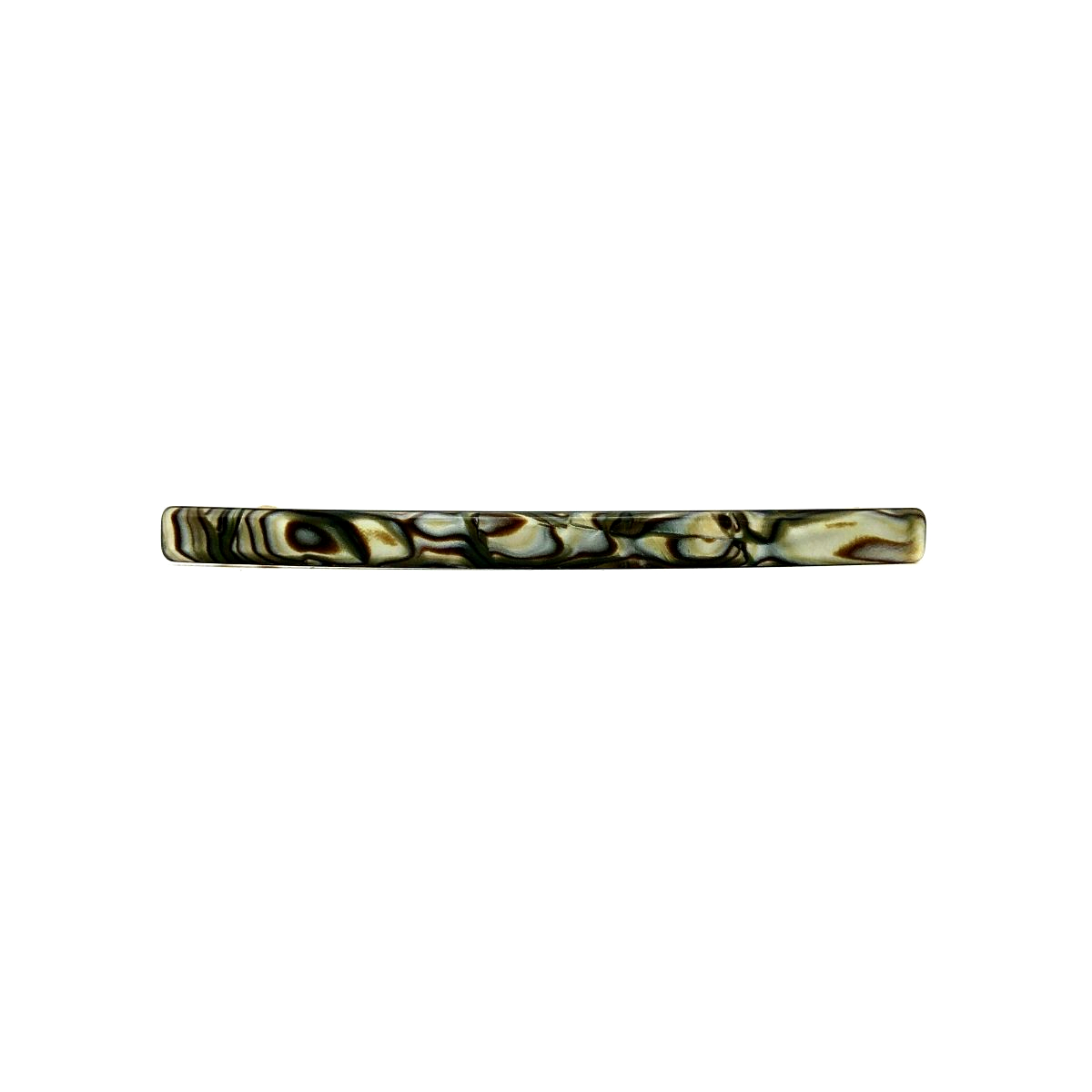 Haarspange perlmutt/braun - lang, flach - 10,3 cm
