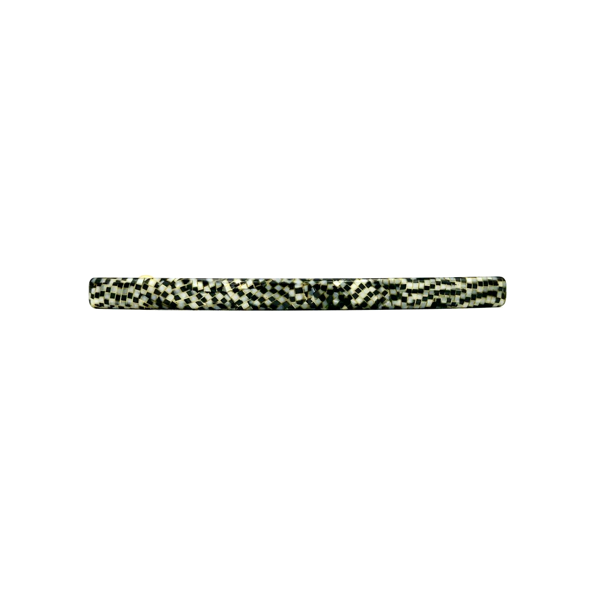 Haarspange silbergrau/schwarz - lang, flach - 10,3 cm