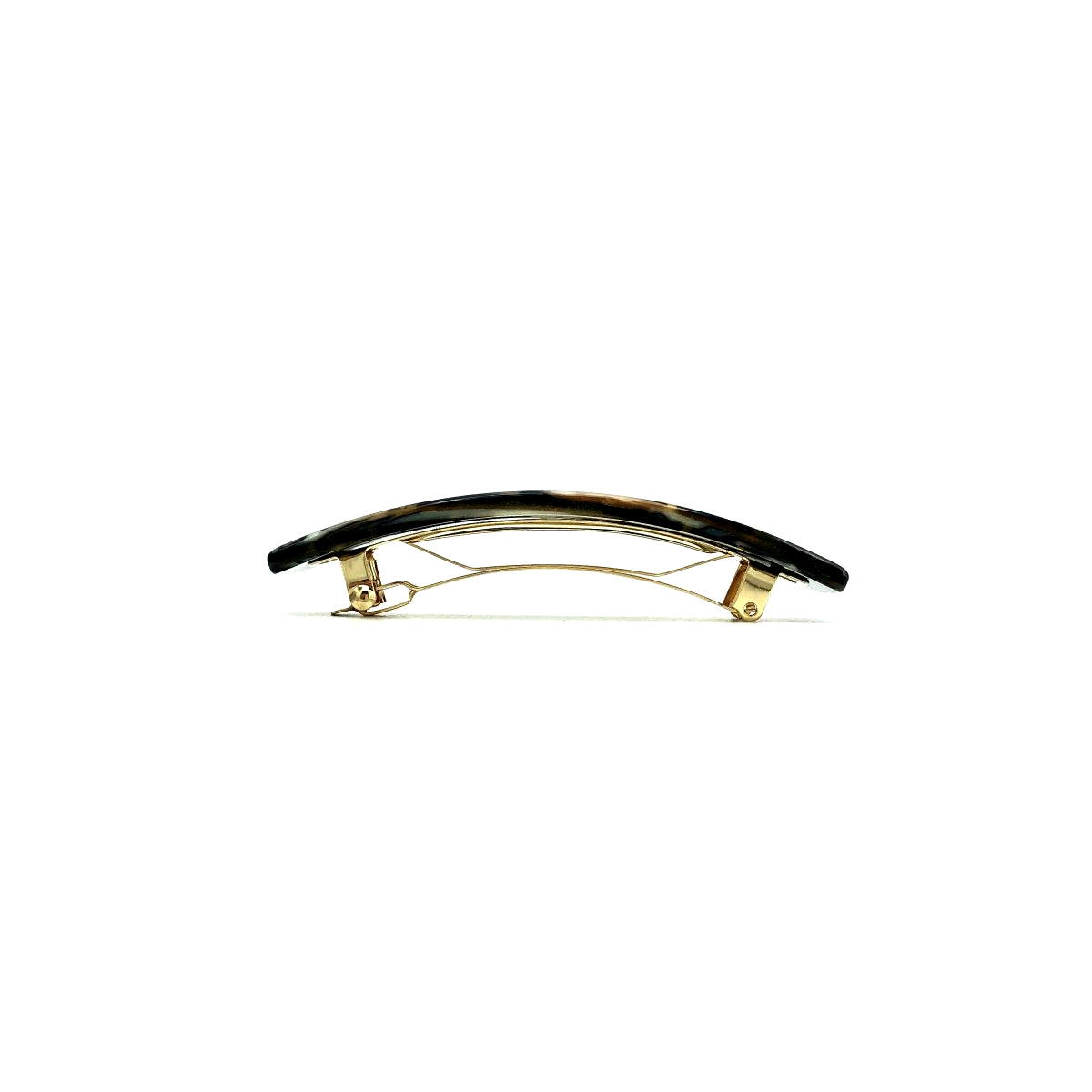 Haarspange gold/schwarz - mittel, rechteckig - 9 cm