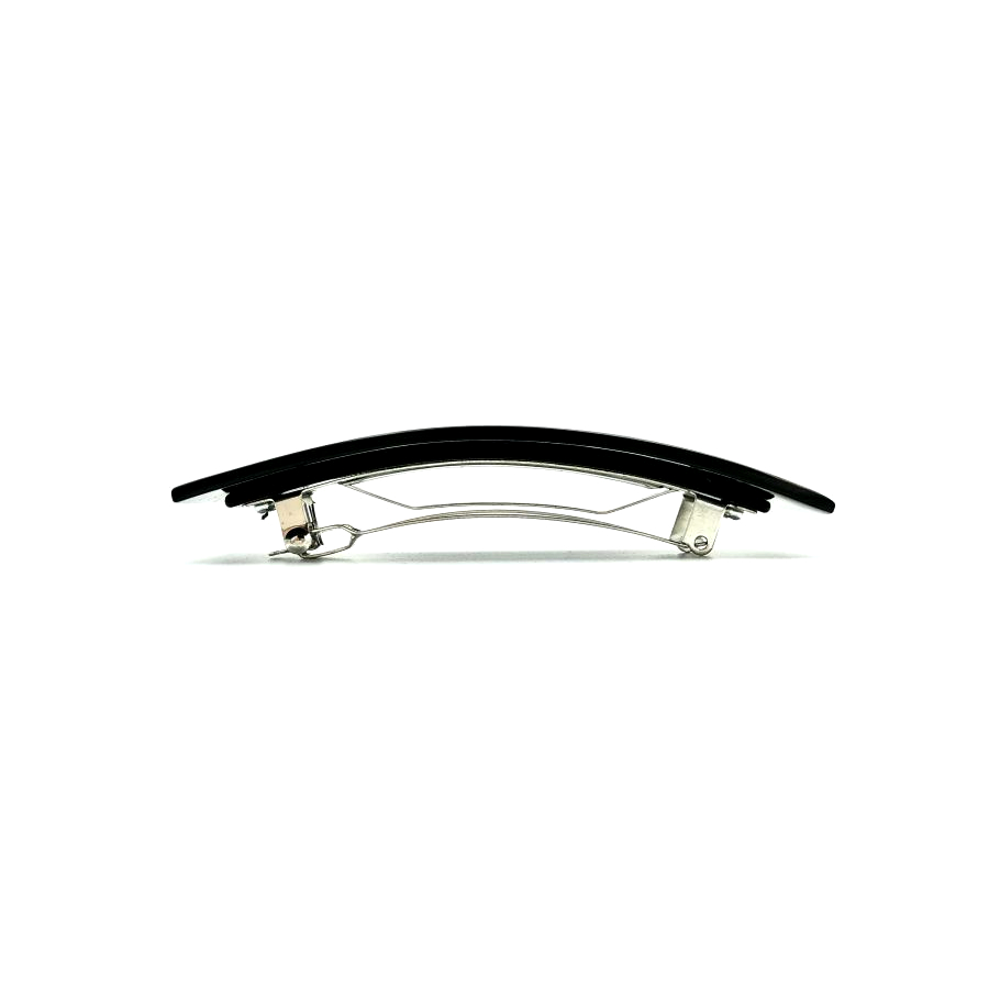 Haarspange aus dunklem Horn - groß, rechteckig - 11 cm