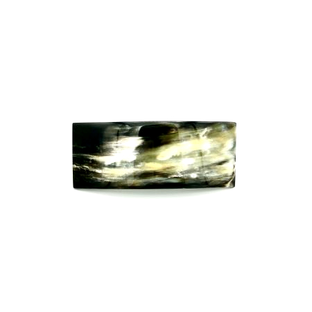 Haarspange aus dunklem Horn - mittel, rechteckig, breit - 10 cm