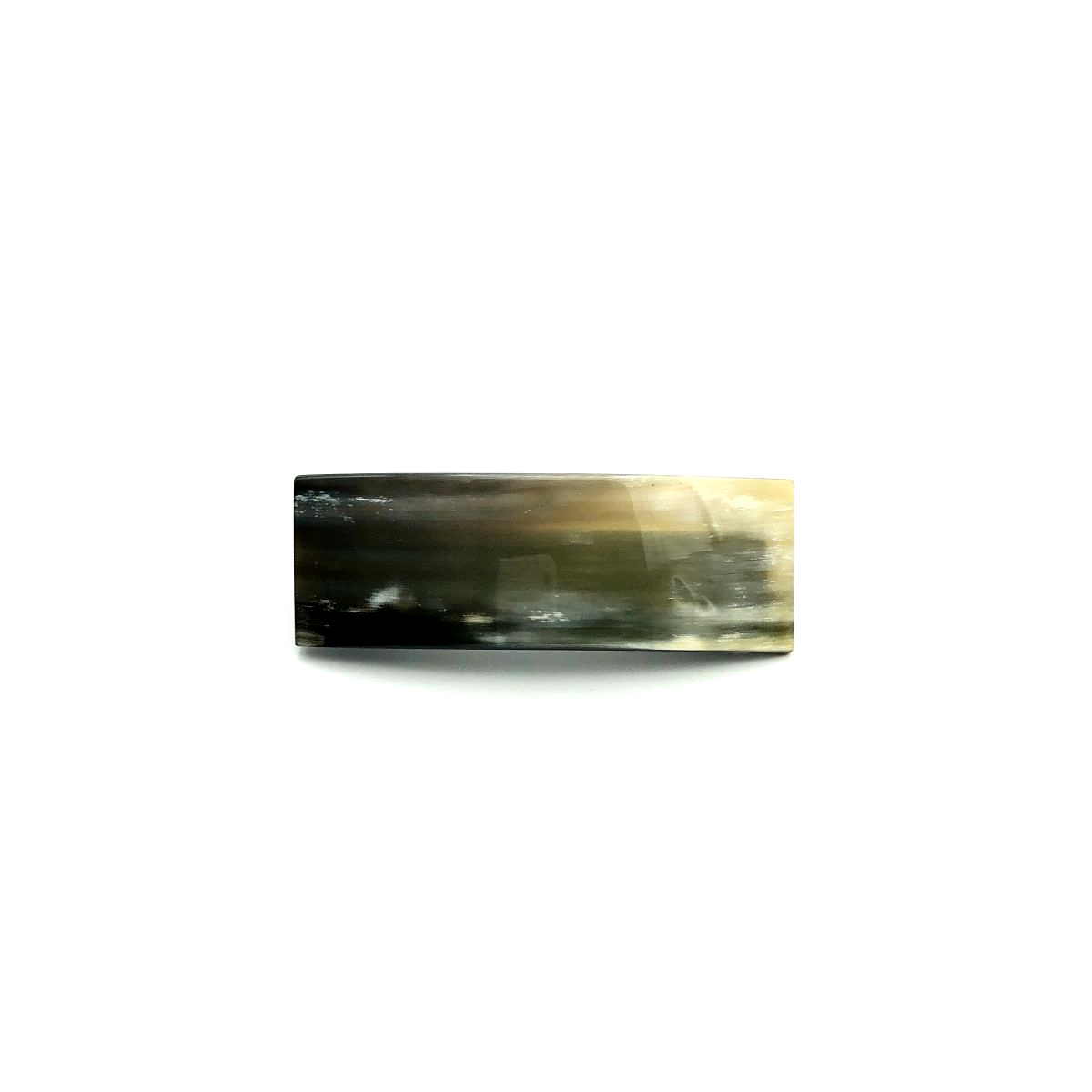 Haarspange aus hellem Horn - klein, rechteckig, breit - 8 cm
