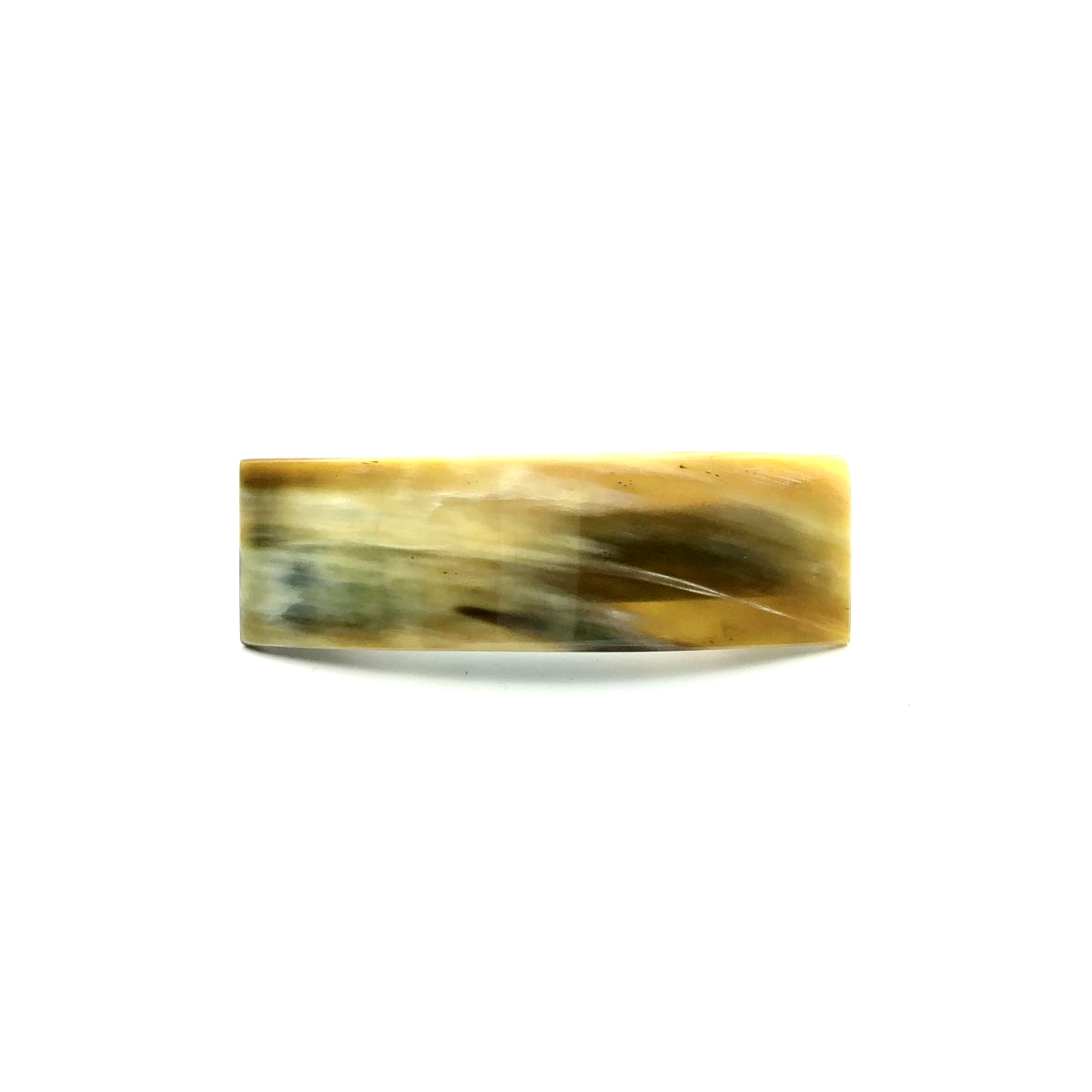 Haarspange aus hellem Horn - mittel, rechteckig - 9,5 cm