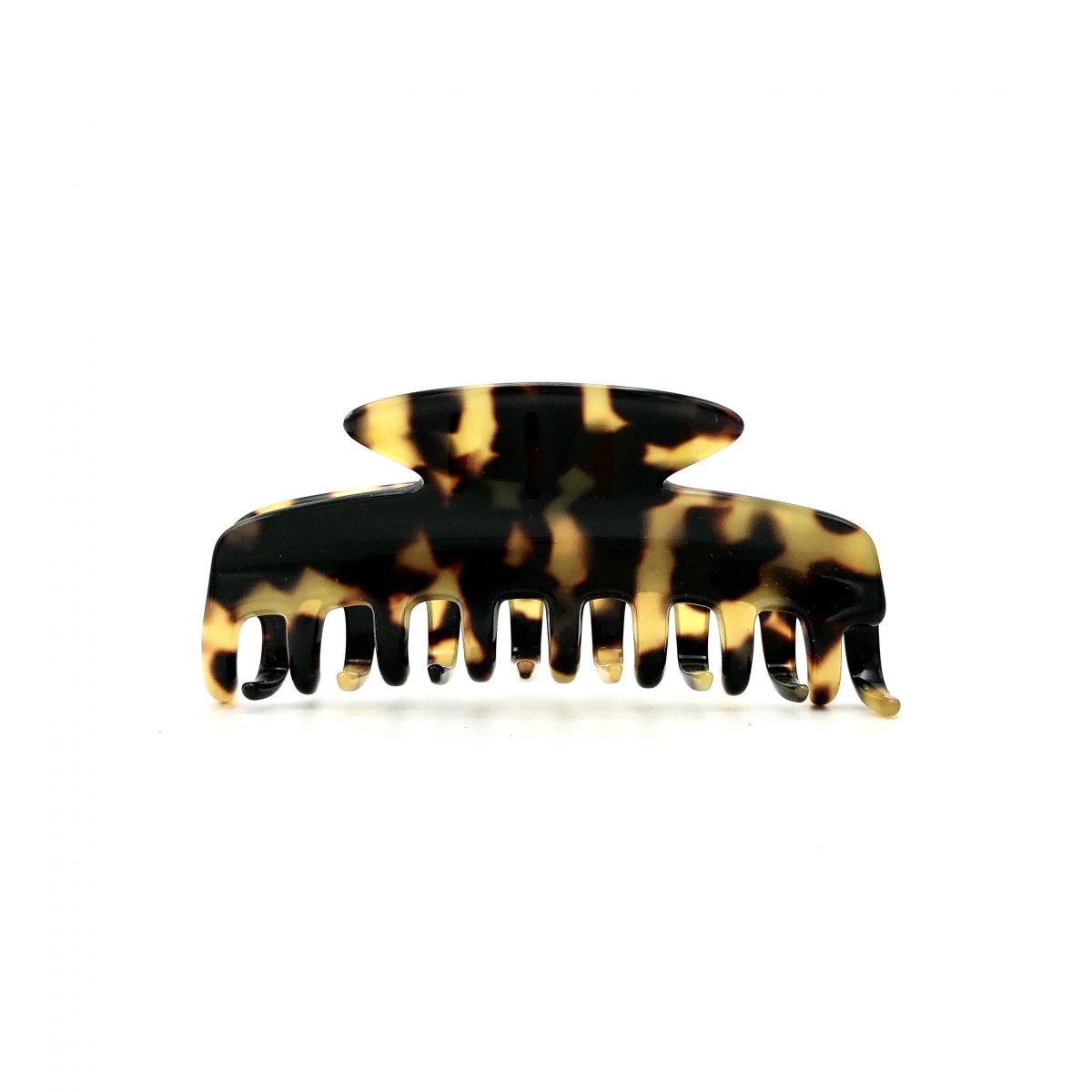 Haarklammer schwarz/honig - eng, klein - 8 cm